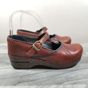 Dansko Womens 37 Brown Leather Mary Jane Leather